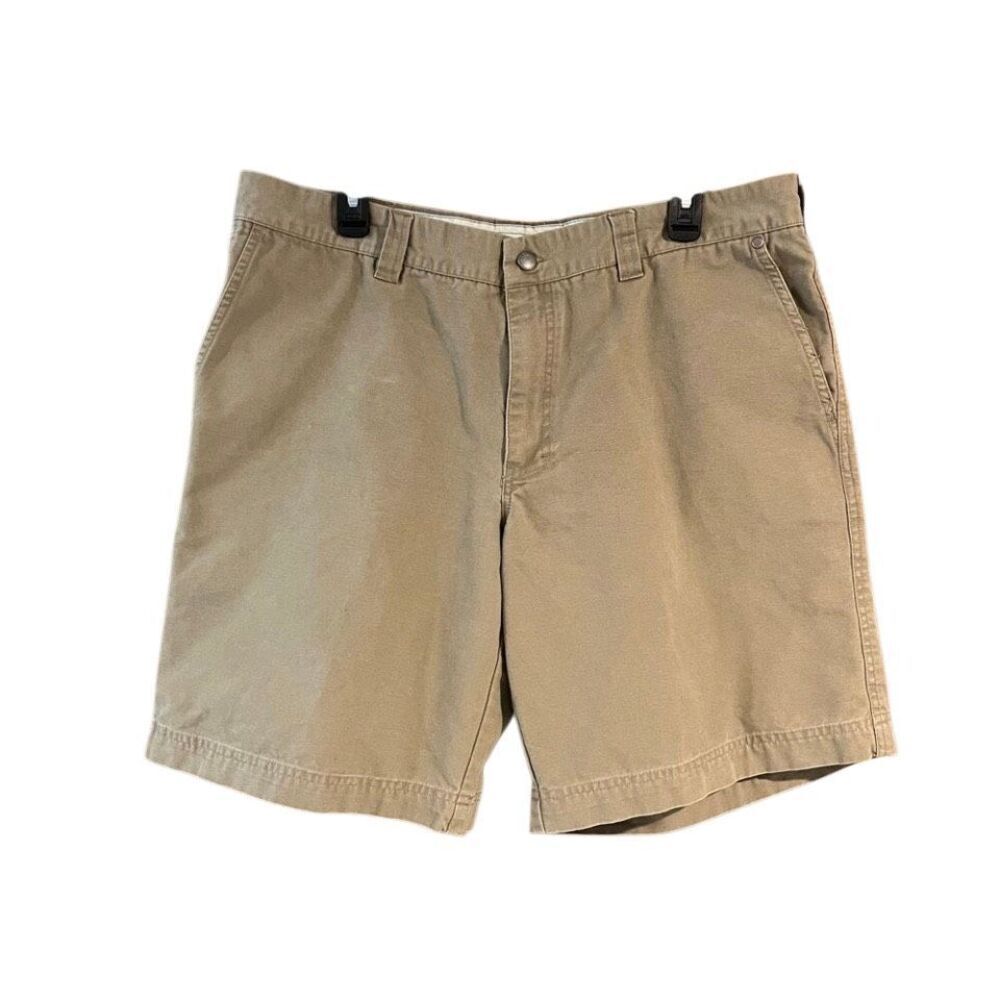 Columbia tan canvas flat front  shorts - 38